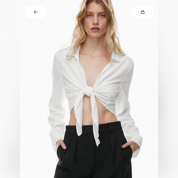 Babaton Aritzia Connection Linen Blouse White - Picture 2 of 6